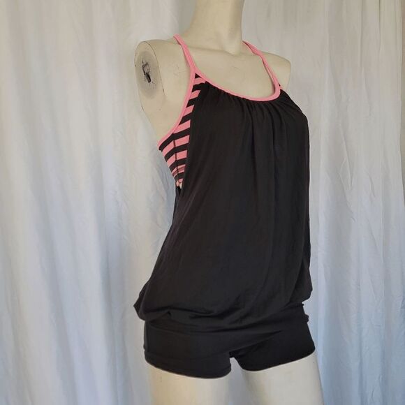 lululemon black pink layered tank top size 6 - Picture 5 of 7